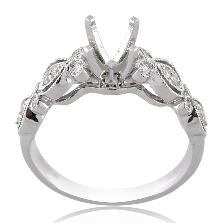18K White Gold Diamond Engagement Ring Setting 11006419 | Shin Brothers*