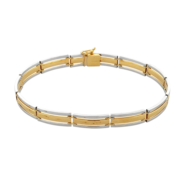 14K Two Tone Gold Men's Bracelet 20001767 | Shin Brothers*