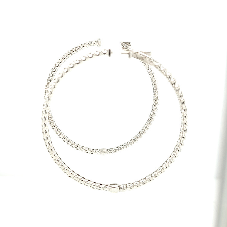 14K White Gold 6.6 ctw Diamond Hoop Earrings 41002432 | Shin Brothers*