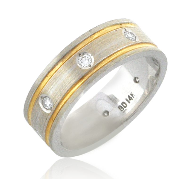 14K Two Tone Gold Diamond Band 11000841 | Shin Brothers*