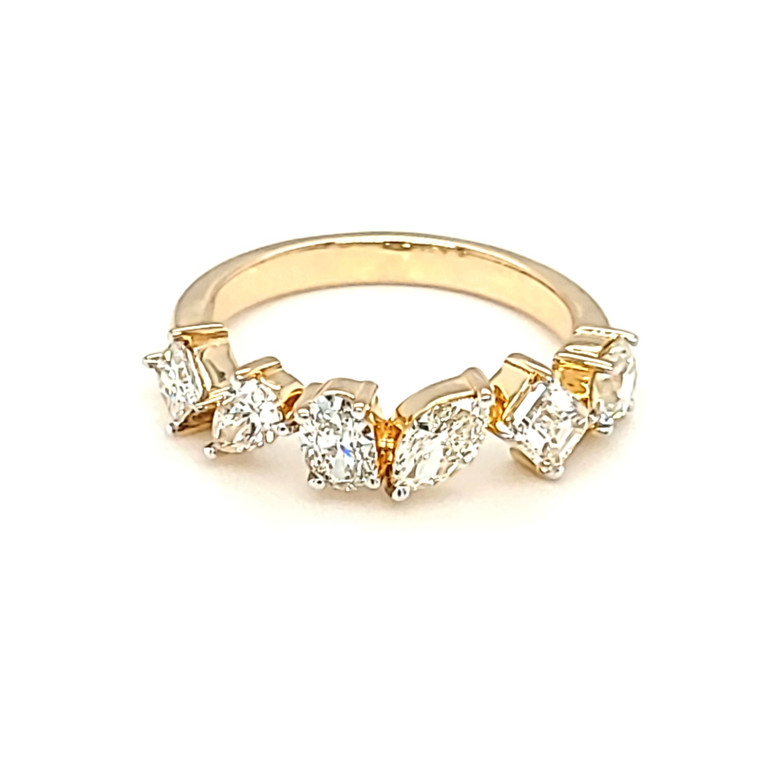 14K Yellow Gold 1 1/2 ctw Multi Shape Diamond Ring 11006525 | Shin Brothers*