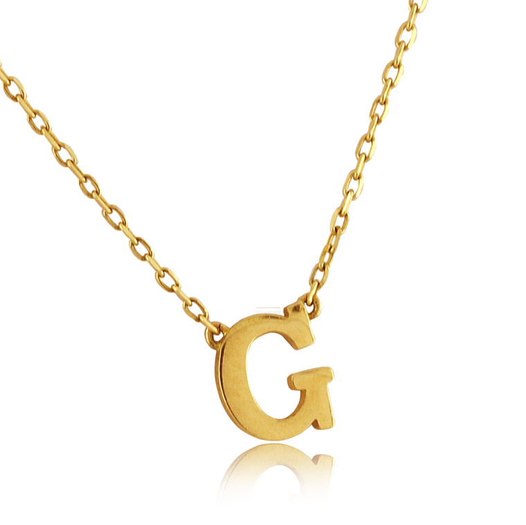 14K Yellow Gold "G" Initial Necklace 30002874 | Shin Brothers*