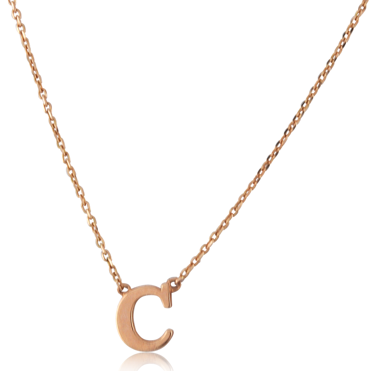 14K Rose Gold "C" Initial Necklace 30002862 | Shin Brothers*