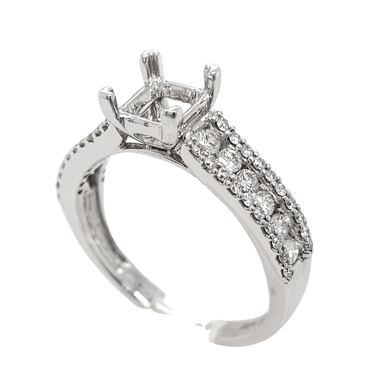 18K White Gold .59 ctw Diamond Engagement Ring Setting 11006654 | Shin Brothers*