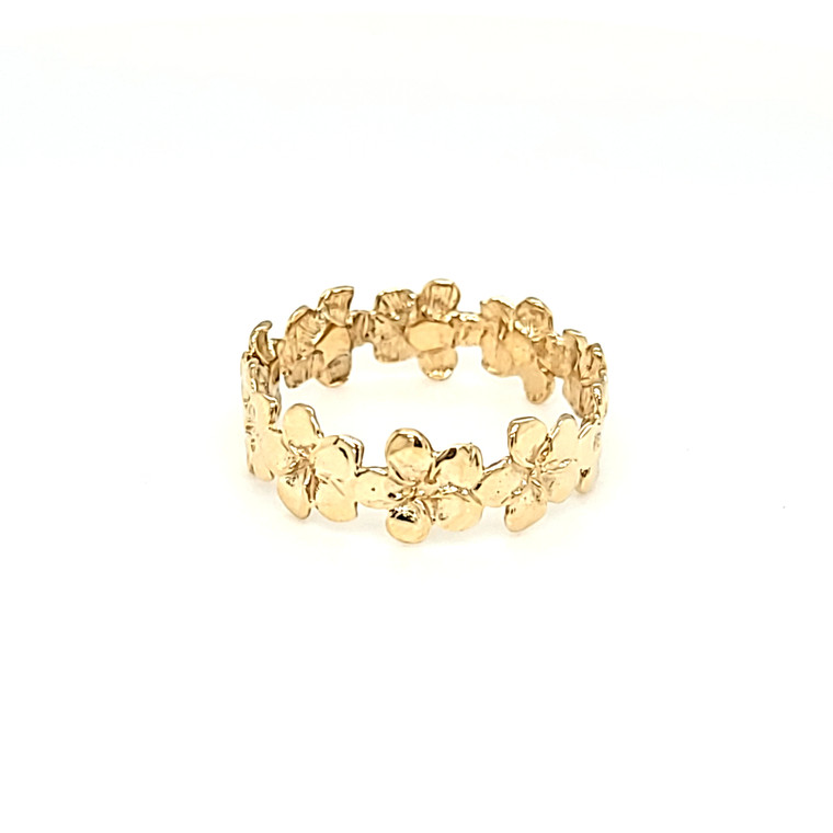 14K Yellow Gold Flower Band 10017668 | Shin Brothers*
