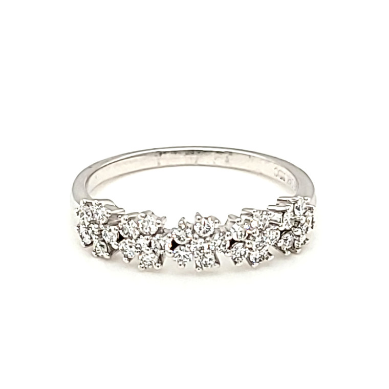 14K White Gold Five Flower Diamond Ring 11006629 | Shin Brothers*