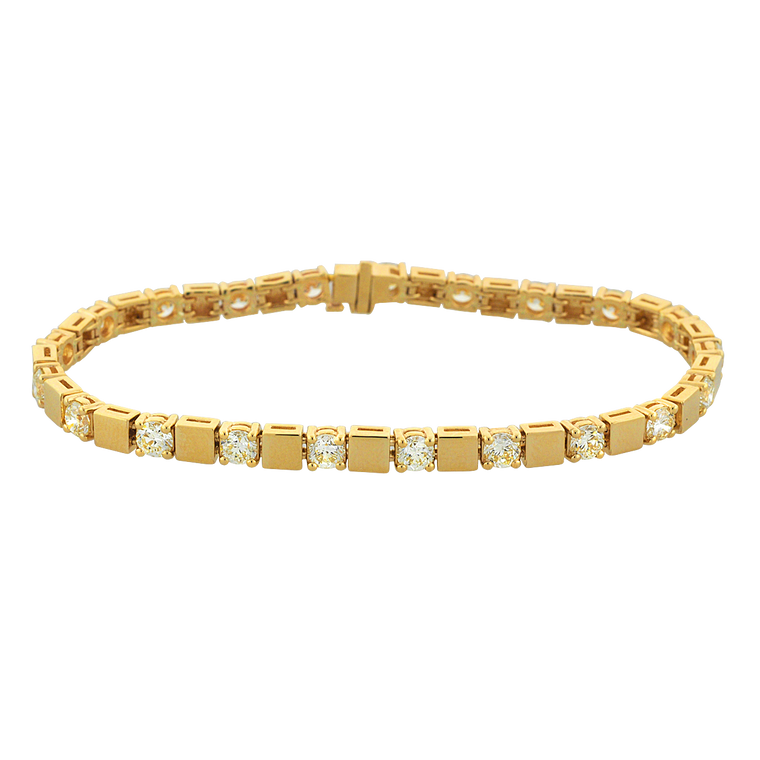 14K Yellow Gold 3.93ct. Round Diamond Bracelet 21000817 | Shin Brothers*