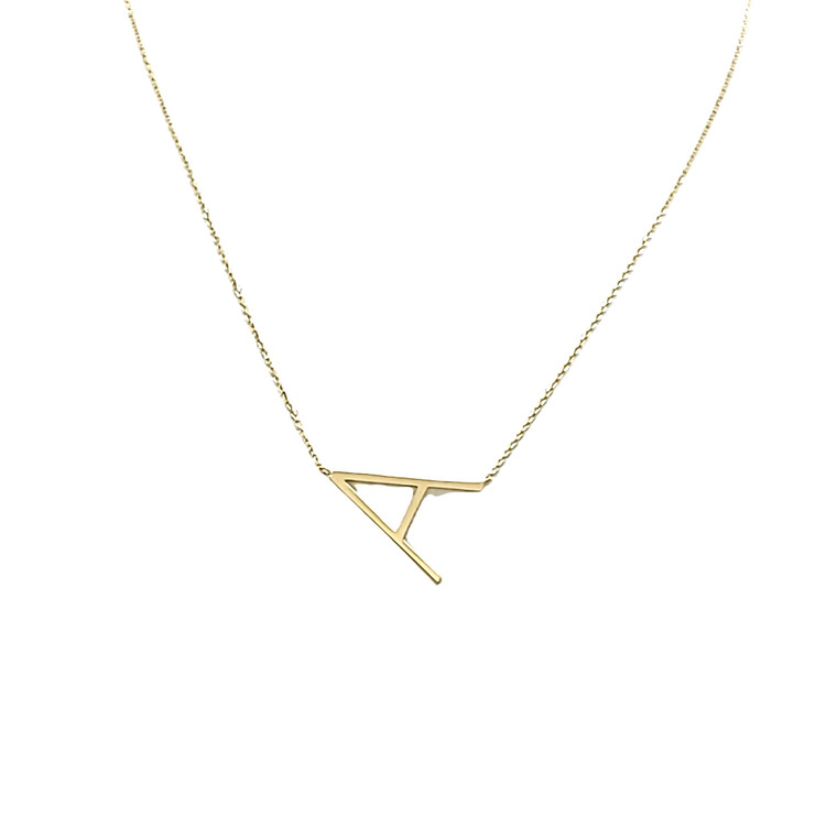 14K Yellow Gold Initial "A" Necklace 30004077 | Shin Brothers*