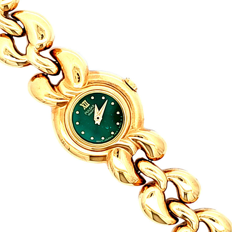 Yellow Gold Plated Green Face Pulsar Watch 60200029 | Shin Brothers*