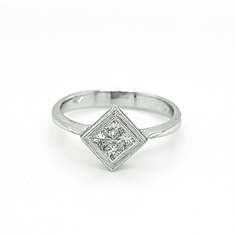 18K White Gold Princess Cut Diamond Ring 11006718 | Shin Brothers*