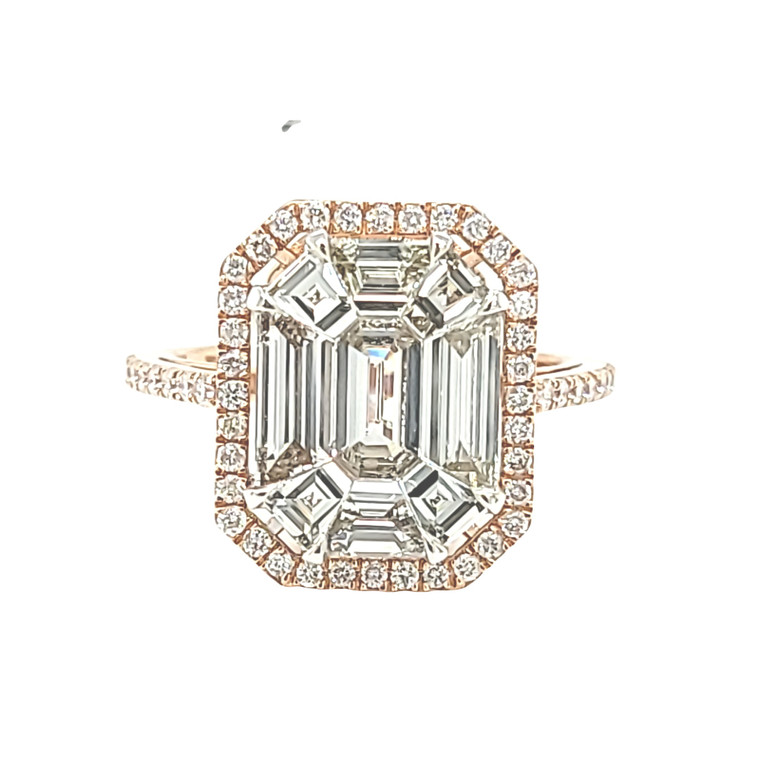 14K Pink Gold Fancy Diamond Ring MLD7047 | Shin Brothers*