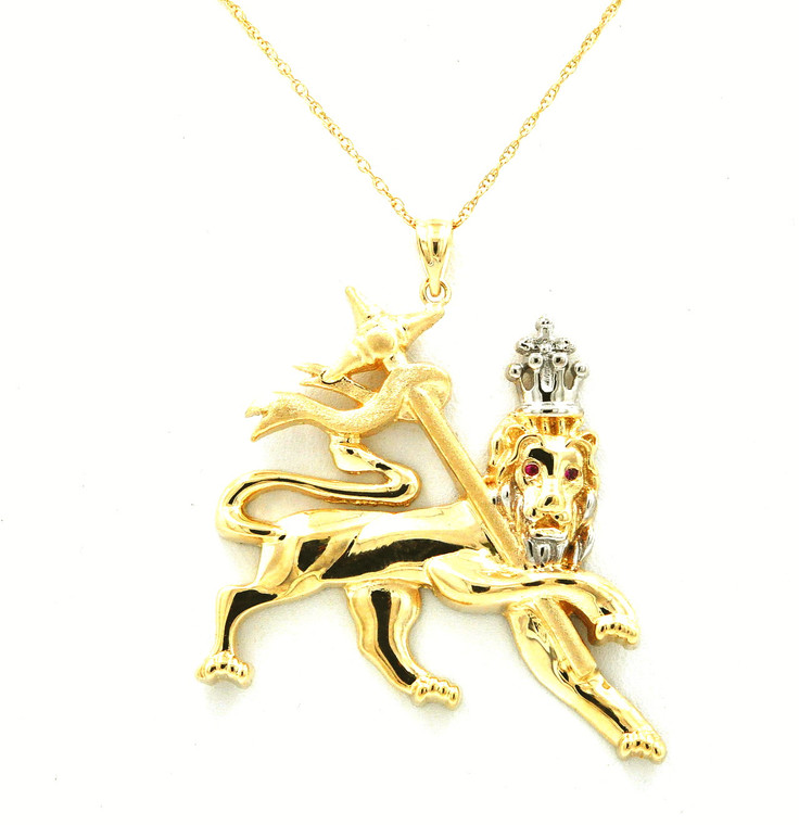 10K Yellow and White Gold Lion of Judah Pendant 59000237 | Shin Brothers*