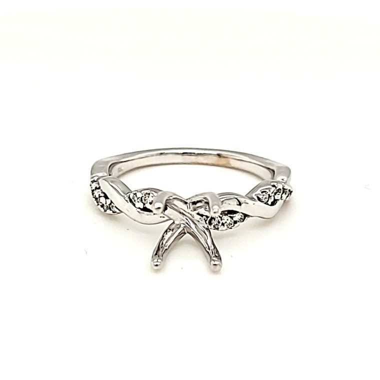 14K White Gold Diamond Twist Engagement Ring Setting 11006783 | Shin Brothers*