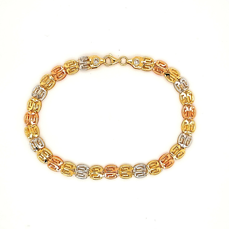 14K Tricolor Gold Fancy Link Bracelet 20001988 | Shin Brothers*