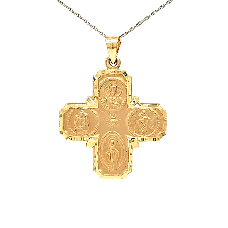 14K Yellow Gold Ornate Cross Pendant 50003553 | Shin Brothers*