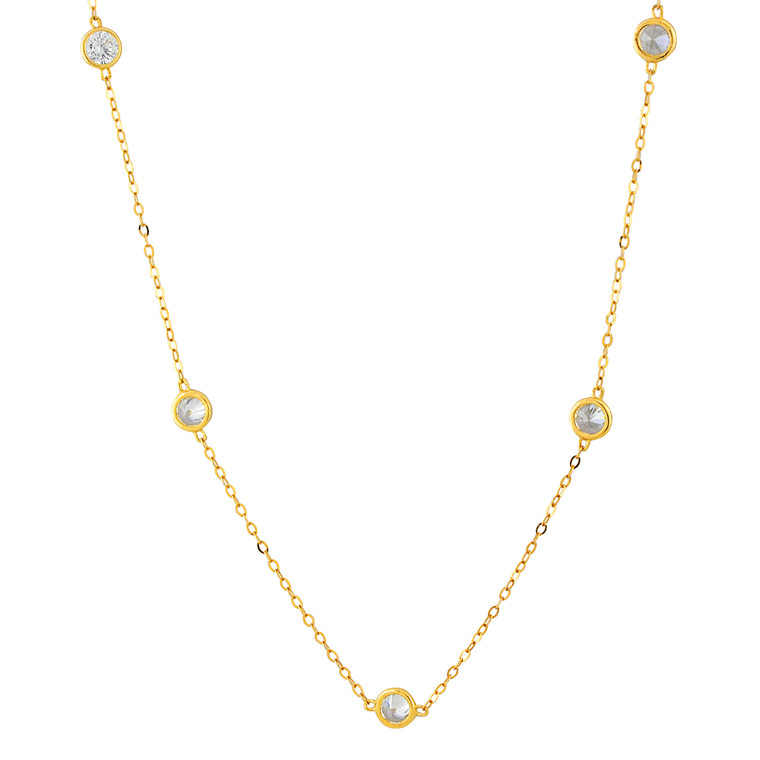 14K Yellow Gold 24" CZ By the Yard Necklace 32000611 | Shin Brothers* 