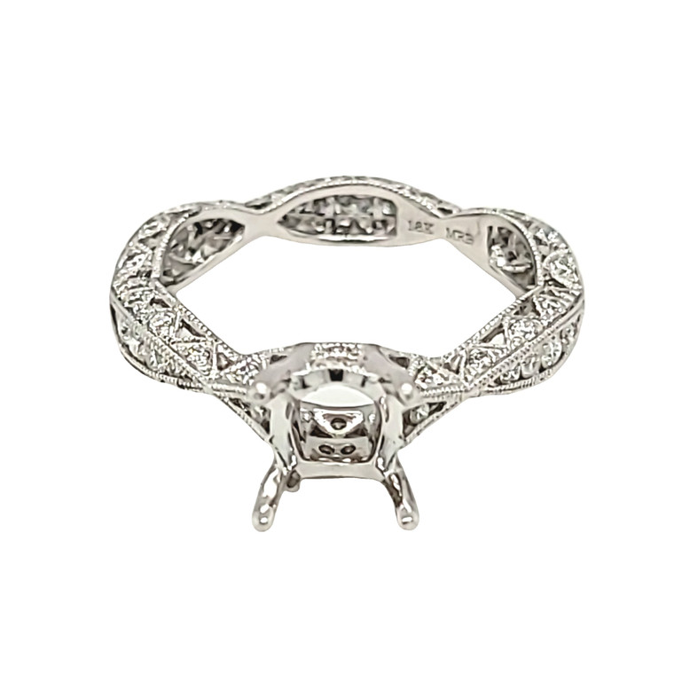 18K White Gold Diamond Engagement Ring Setting 11006854 | Shin Brothers*