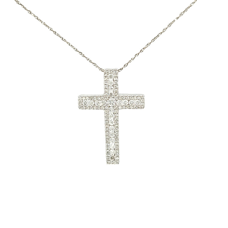 14K White Gold Diamond Cross Charm 51002148 | Shin Brothers*