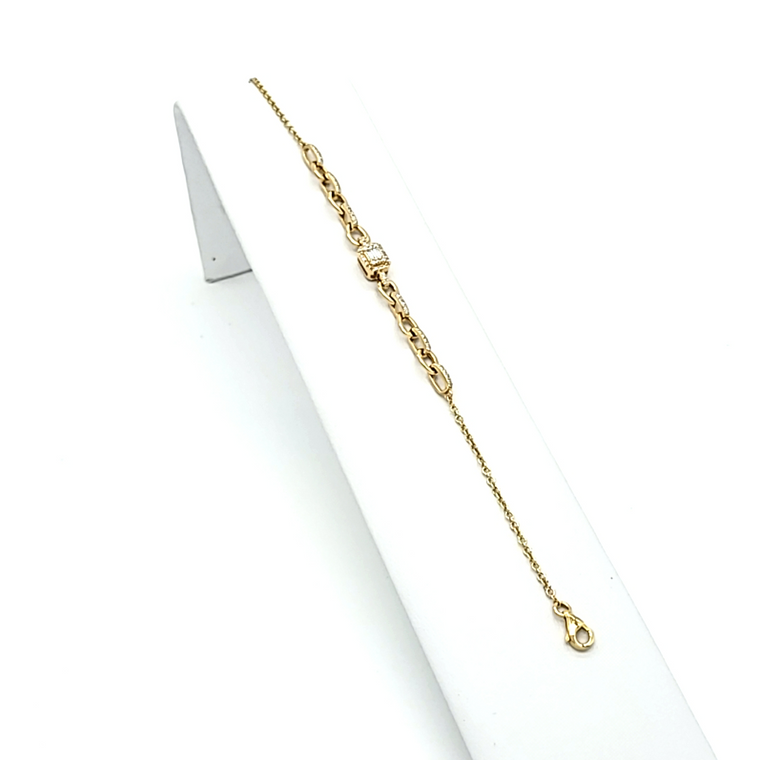 14K Yellow Gold Diamond Fancy Link Bracelet 21000884 | Shin Brothers*