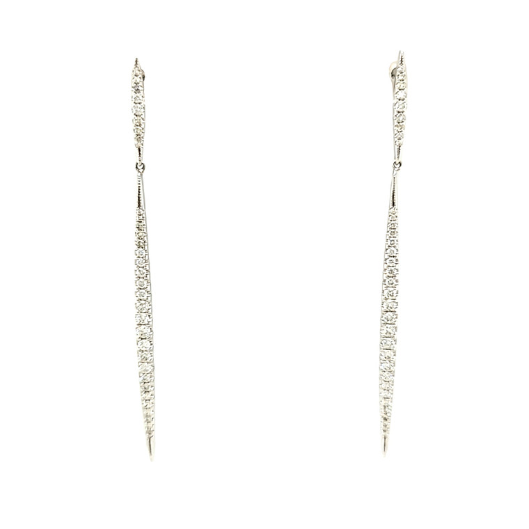 14K White Gold Hanging Diamond Bar Earrings 41002613 | Shin Brothers*