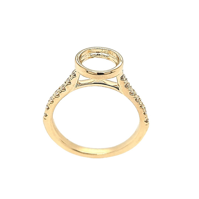 14K Yellow Gold Diamond Open Bezel Ring Setting 11006882 | Shin Brothers*