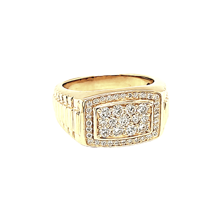 14K Yellow Gold Diamond Size 10.5 Men's Ring 11006916 | Shin Brothers*