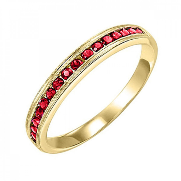 14K Yellow Gold Ruby Stackable Band 12003053 | Shin Brothers* 