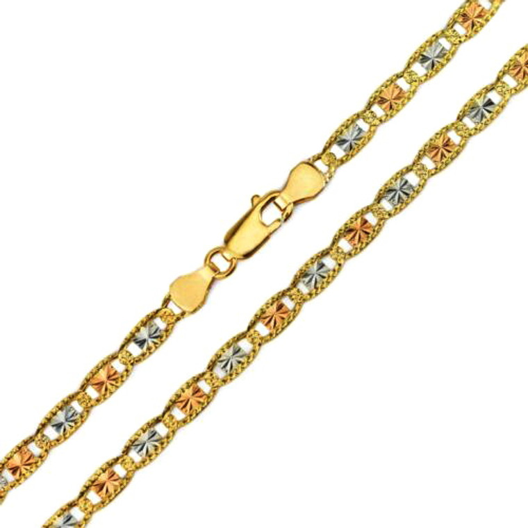 14K Tri Color Gold Valentino 10" Anklet 20002043 | Shin Brothers*