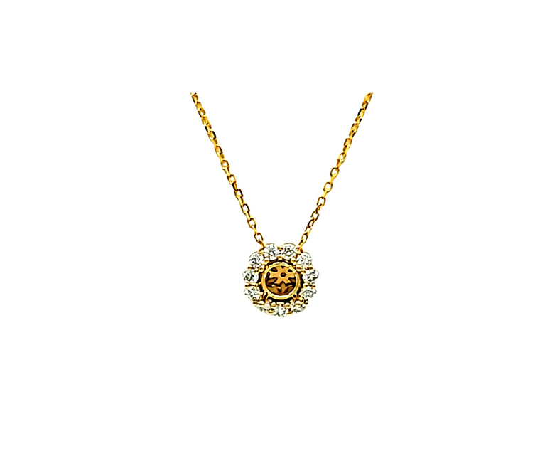 14K Yellow Gold Diamond Round Setting 18" Necklace 31001179 | Shin Brothers* 