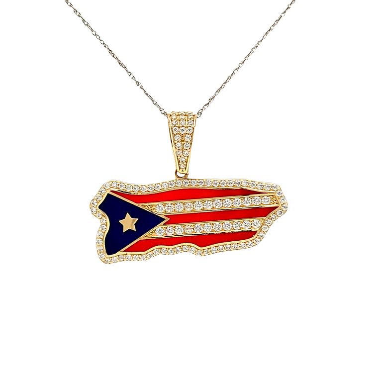 14K Yellow Gold Puerto Rico Flag Charm 52002282 | Shin Brothers*