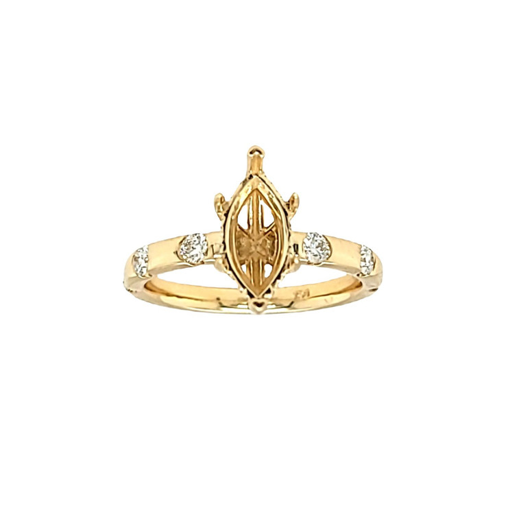 14K Yellow Gold Marquise Setting with Diamond Accents Ring 11007023 | Shin Brothers*