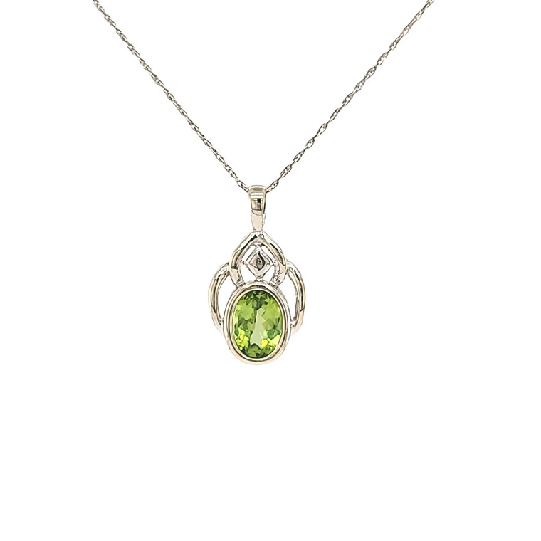 14K White Gold Peridot Charm 52002291 | Shin Brothers*