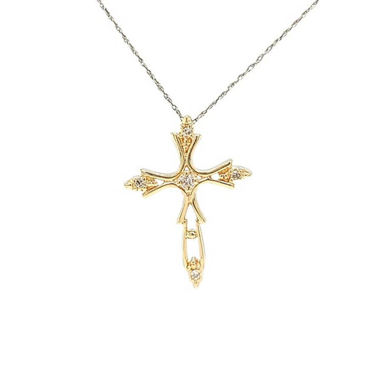 14K Yellow Gold Diamond Cross Charm 51002190 | Shin Brothers*