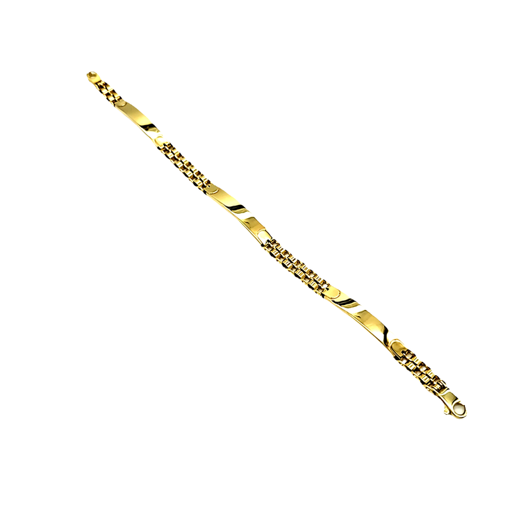 14K Yellow Gold Bar Link Bracelet 20002117 | Shin Brothers*