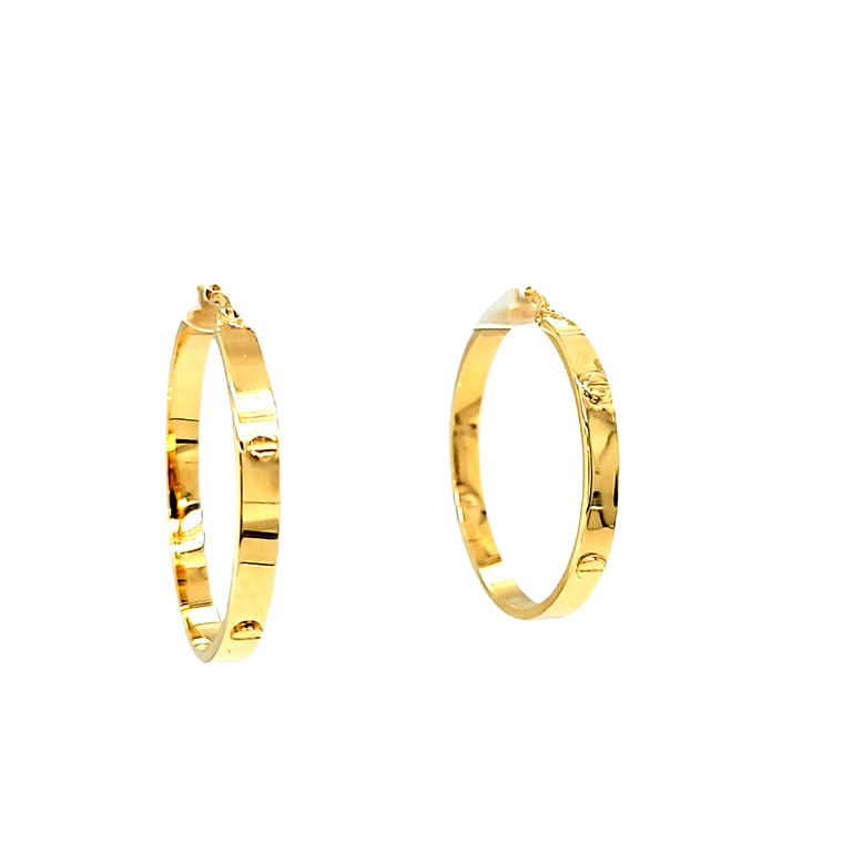 14K Yellow Gold Hoop Earrings 40003175 | Shin Brothers*