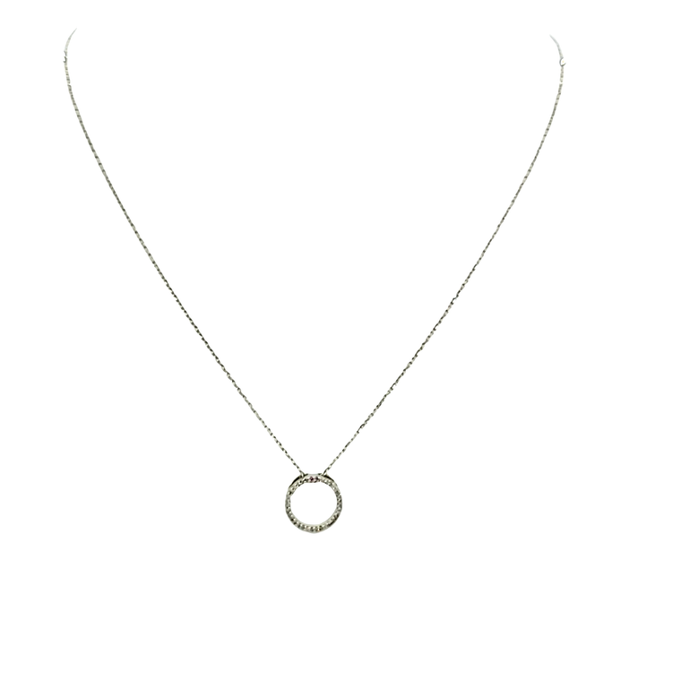 14K White Gold Diamond Circle Necklace 31001207 | Shin Brothers*