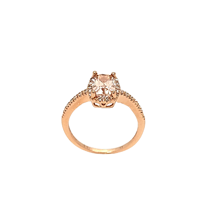 14K Rose Gold Morganite Diamond Ring 12003126 | Shin Brothers*