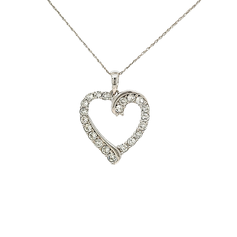 Sterling Silver CZ Heart Pendant 85010872 | Shin Brothers*