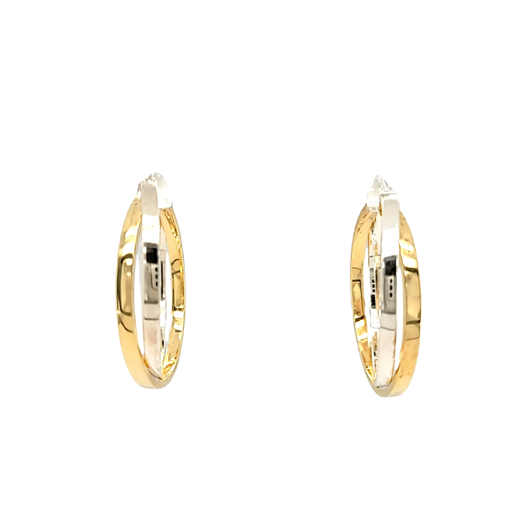 Gold Plated Sterling Silver Double Hoop Earrings 84010998 | Shin Brothers*
