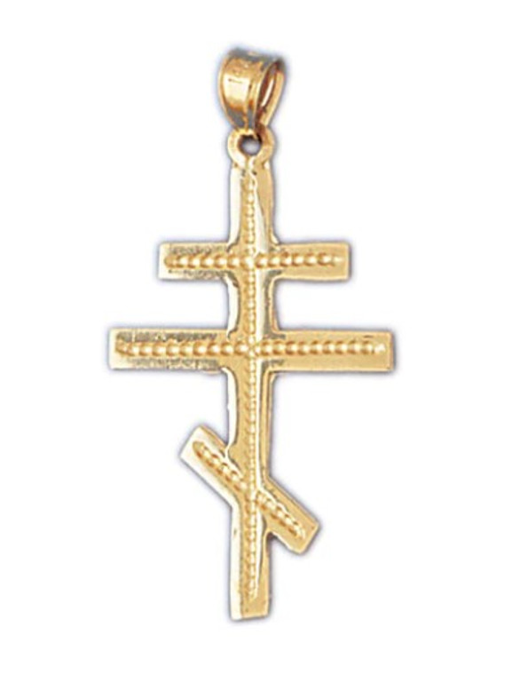 14K Yellow Gold Orthodox Cross Charm 50004178 | Shin Brothers*