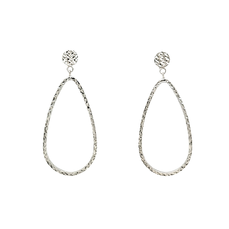 14K White Gold Open Drop Earrings 40003201 | Shin Brothers*