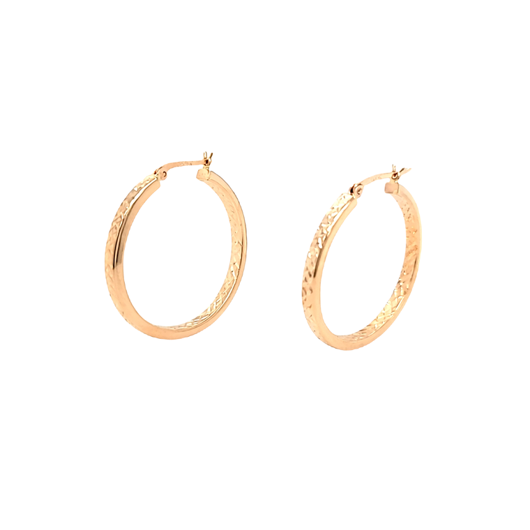 14K Pink Gold Hinged Hoop Earrings 40003203 | Shin Brothers*