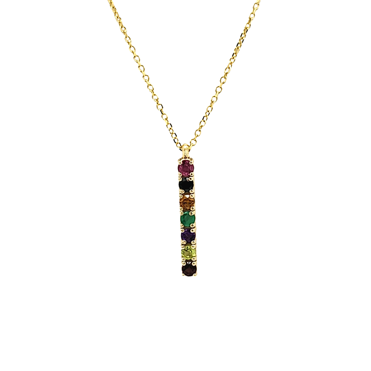 14K Yellow Gold Birthstones Necklace 32000732 | Shin Brothers*