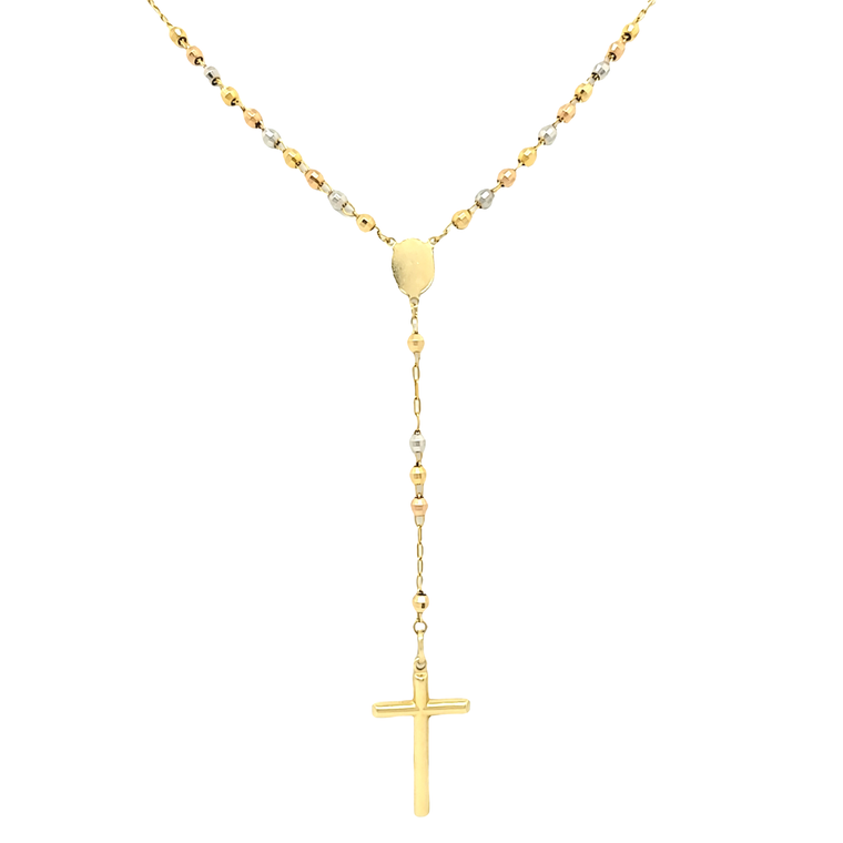 14K Tricolor Gold Rosary Necklace 30004472 | Shin Brothers*