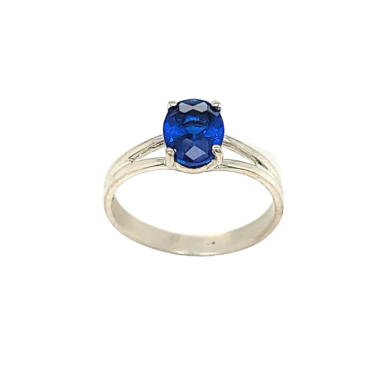 Sterling Silver Synthetic Sapphire Ring 81010882 | Shin Brothers*