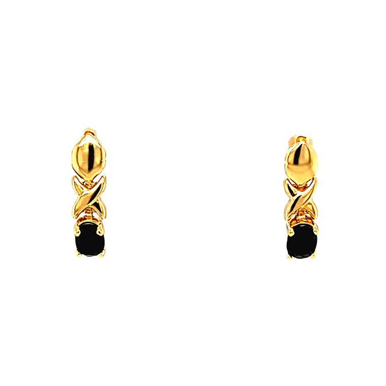14K Yellow Gold Sapphire Drop Earrings 42003421 | Shin Brothers*