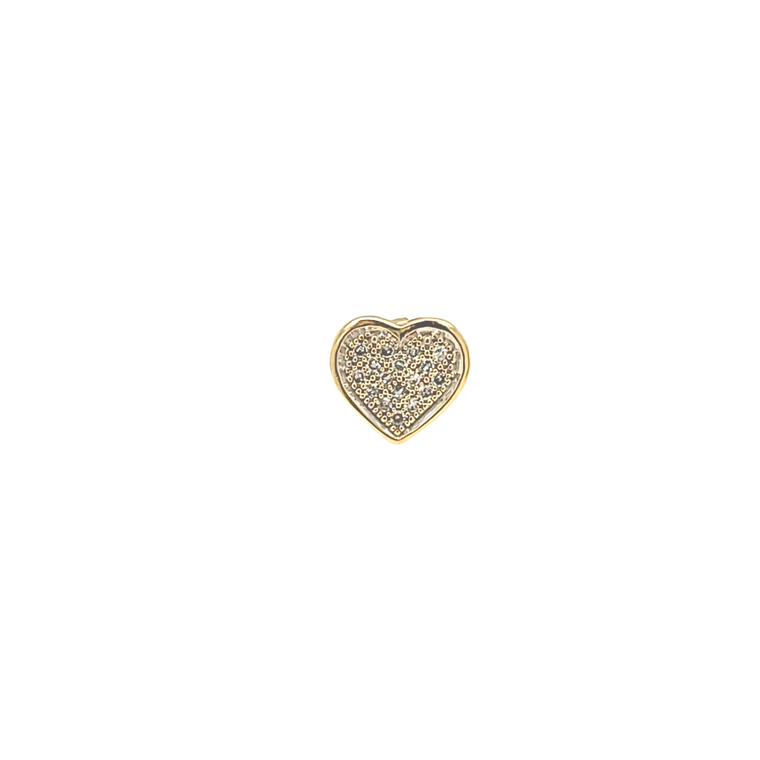 14K Yellow Gold Diamond Heart Single Stud Earring 41002668 | Shin Brothers*