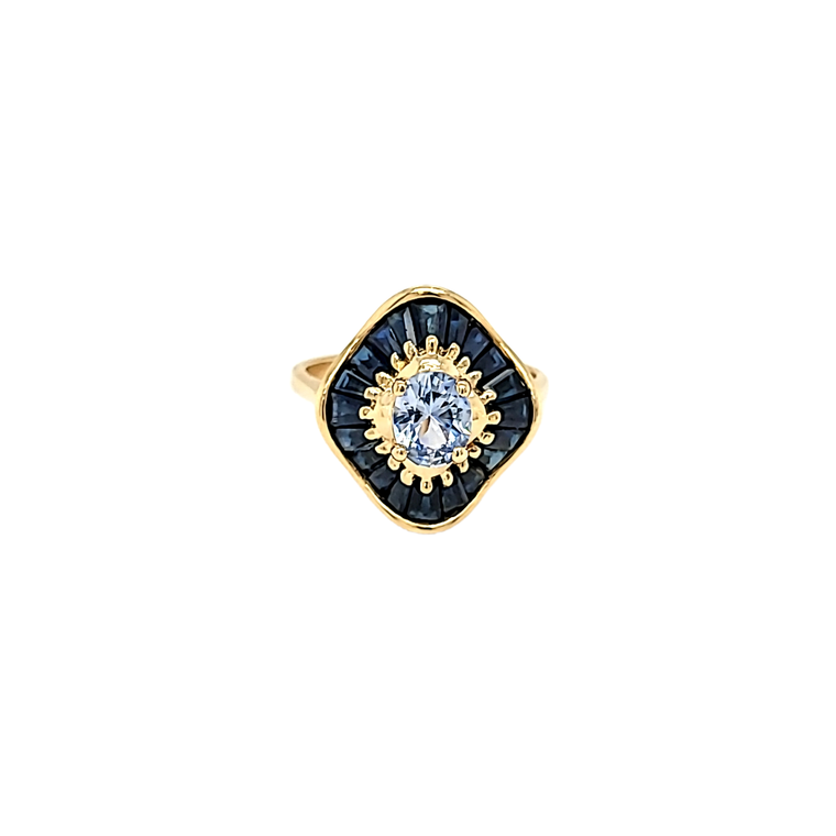 14K Yellow Gold Sapphire and Tanzanite Ring 12003153 | Shin Brothers*