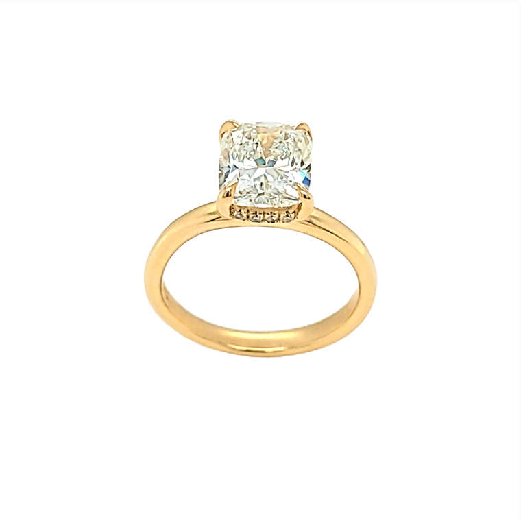 14K Yellow Gold Cushion Cut Lab Created Diamond Engagement Ring 11007061 | Shin Brothers*