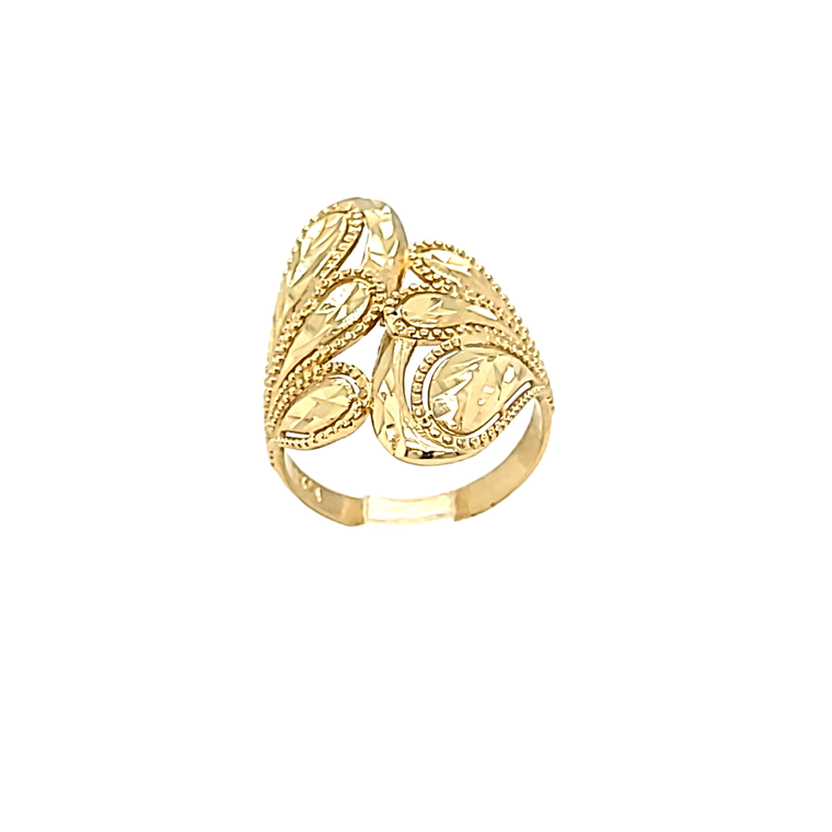14K Yellow Gold Leaves Design Ring 10017820 | Shin Brothers*